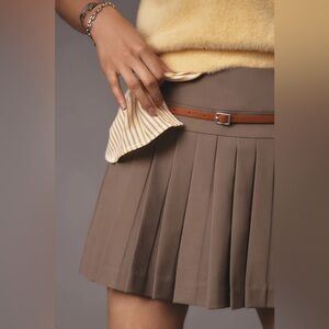 Flatwhite Brown Pleated Skort